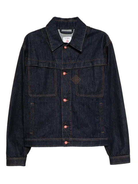 Casablanca embroidered logo denim jacket Blue MPF25JK40101