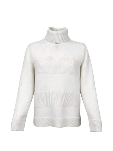 D.Exterior roll-neck striped sweater Neutrals 611037GESS