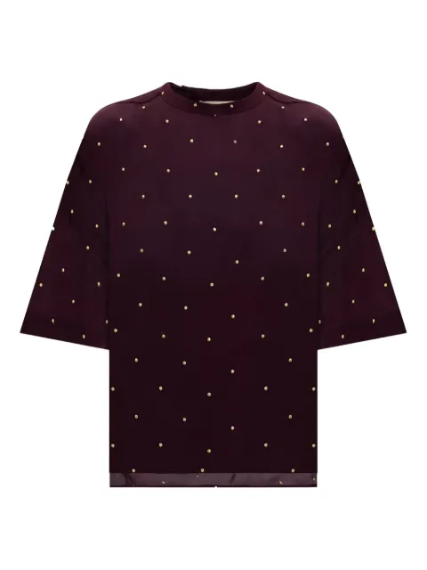 TWINSET studded short-sleeve T-shirt Purple 252TP2033