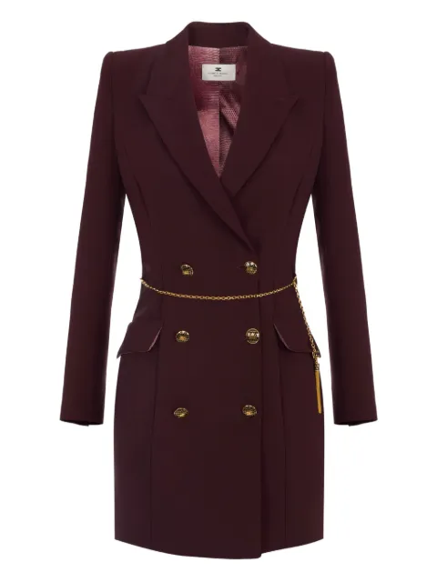 Elisabetta Franchi chain-embellished double-breasted mini dress Purple AB89657E2