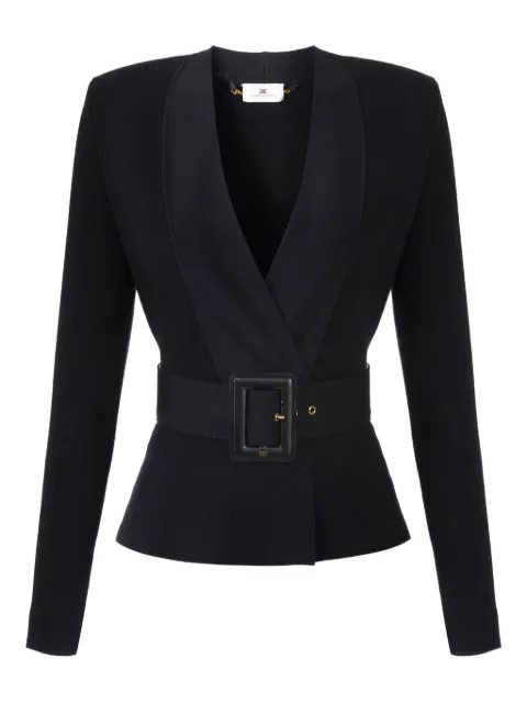 Elisabetta Franchi v-neck belted blazer Black MK48S57E2