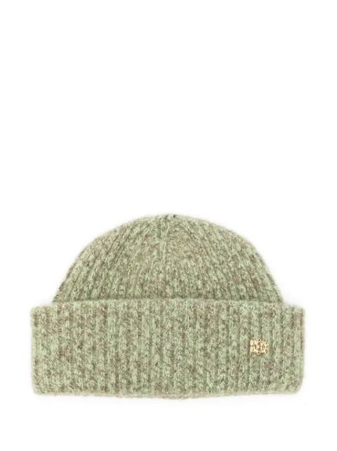 GANNI ribbed-knit beanie Green A7097