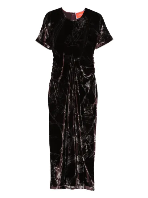 La DoubleJ velvet floral-print dress Red DRE0836DEV004BMB03RE07