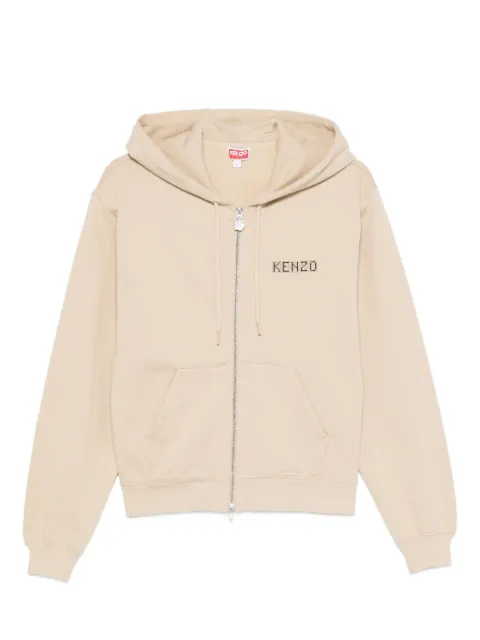 Kenzo logo-detail zip-up hoodie Neutrals FF62HO2514MF