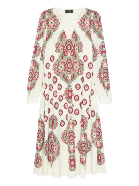 ETRO paisley-print long-sleeve dress White WRHA0174AKB21