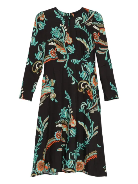 ETRO floral-print long-sleeve dress Black WRHA0519AKD27