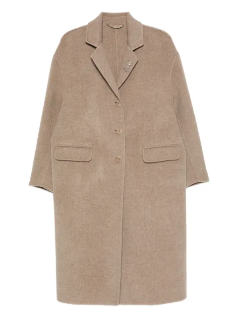 Ermanno Scervino Efezia button-fastening flap-pocket coat Brown D476D301CBNHO