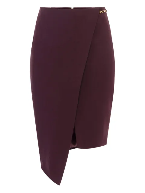 Elisabetta Franchi logo-plaque asymmetrical skirt Red GO13556E2