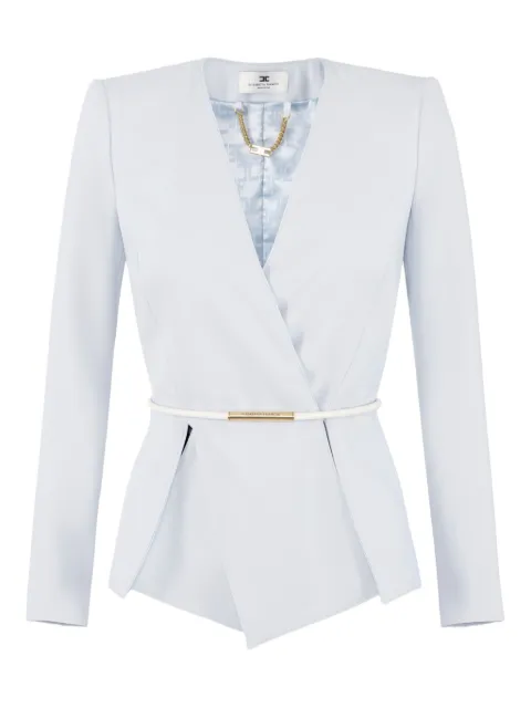 Elisabetta Franchi wrap belted blazer White GI16657E2