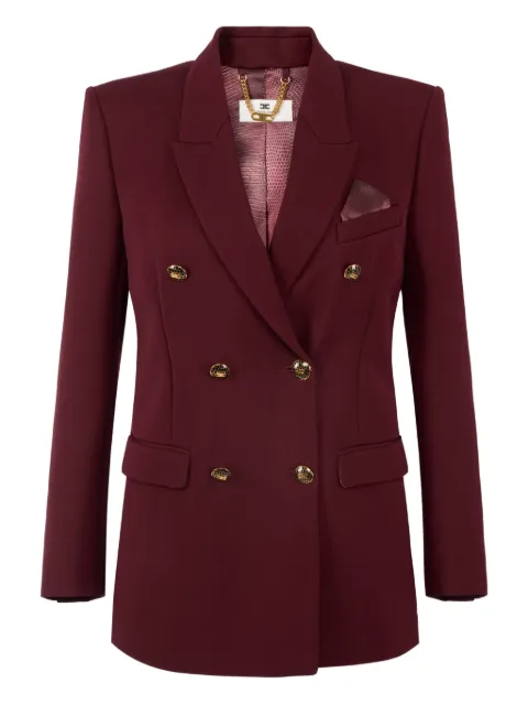 Elisabetta Franchi jewel-button double-breasted jacket Red GI18957E2