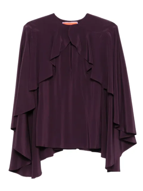 La DoubleJ ruffled overlay top Red TOP0162CRE001SOLIDRE07