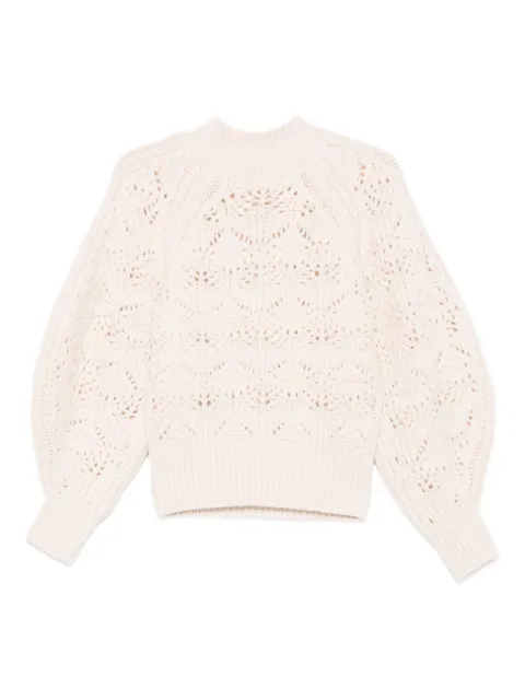 ZIMMERMANN leaf-pattern high-neck sweater Neutrals 4855TF251