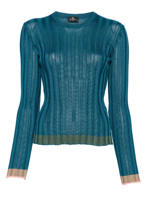 ETRO ribbed sweater Blue WRKE0316AV707