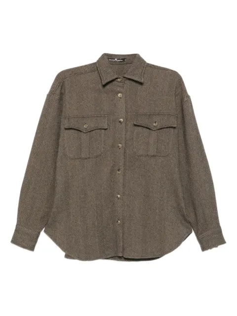 Ermanno Scervino herringbone-pattern flap-pocket shirt Brown D472K722OQR