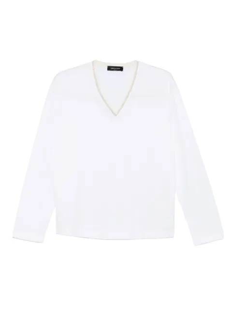 Fabiana Filippi embellished V-neck T-shirt White JED225F862L696