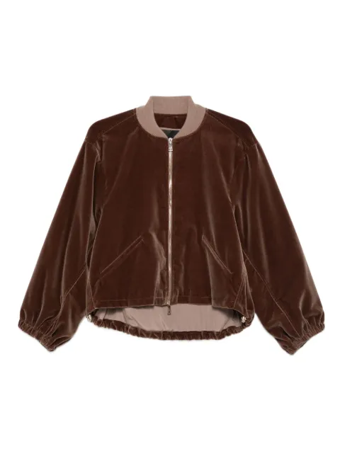 Fabiana Filippi velvet zip-up bomber jacket Brown GCD225F215L685