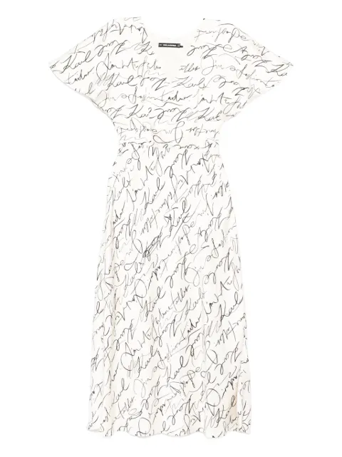 Karl Lagerfeld scribble-print midi dress White A3W130292CP