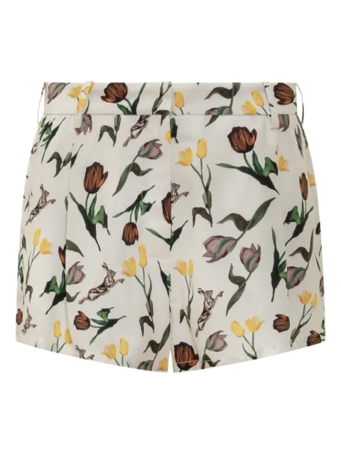 Marni tulip hares-print shorts White PAMA0595A0UTVA52