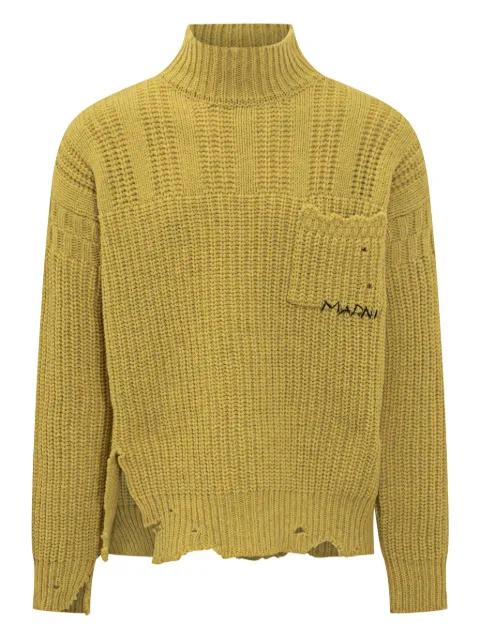 Marni ribbed mock-neck sweater Yellow DVMG0054A0UFW310