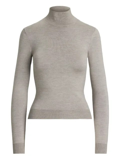 Ralph Lauren Collection silk long-sleeve top Grey 290981664002
