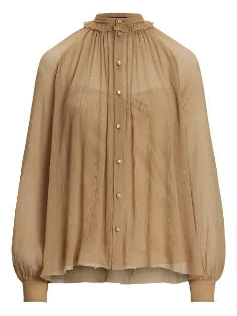 Ralph Lauren Collection pleated mock-neck blouse Neutrals 290P00341001