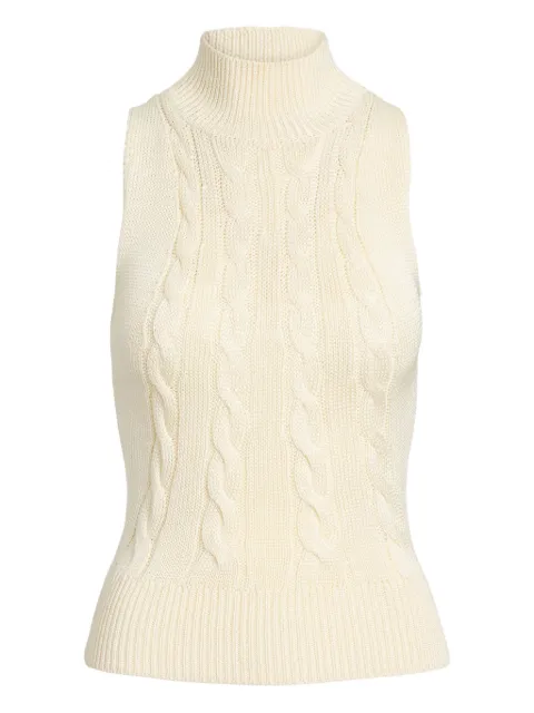 Ralph Lauren Collection roll-neck cable-knit vest Neutrals 290981644003