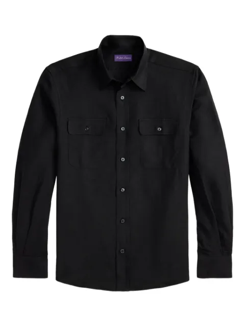 Ralph Lauren Purple Label double-pocket long-sleeve shirt Black 790977982003