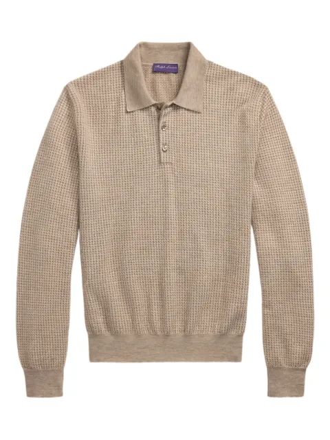 Ralph Lauren Purple Label knitted polo shirt Neutrals 790P01956001