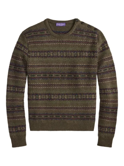Ralph Lauren Purple Label fairisle button-detail pullover Green 790P07292001