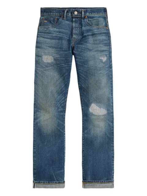 Ralph Lauren RRL distressed straight-leg jeans Blue 782943798001