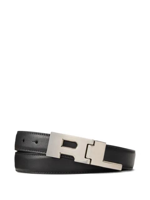 Ralph Lauren Purple Label logo-buckle leather belt Black 404P05185002