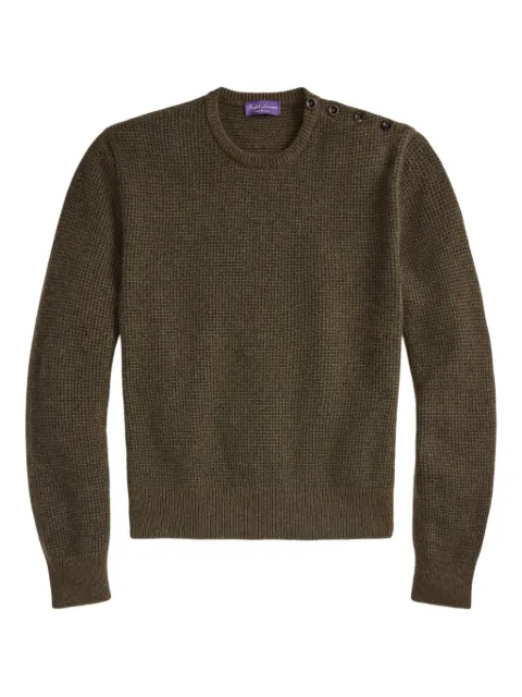 Ralph Lauren Purple Label birdseye button-detail sweater Green 790982250001