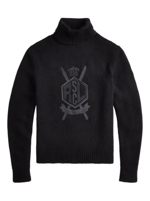 Ralph Lauren Purple Label embroidered turtleneck pullover Black 790P03187001