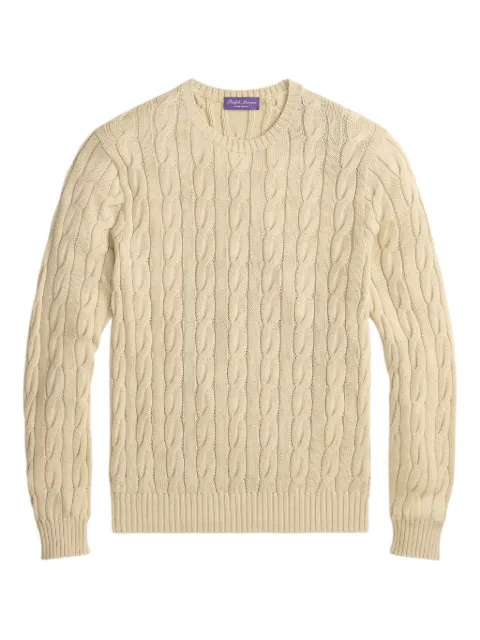 Ralph Lauren Purple Label cable-knit long-sleeve sweater Neutrals 790982294001