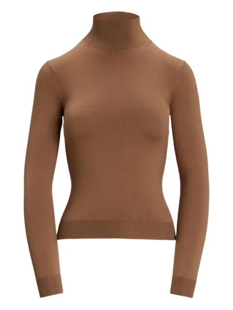 Ralph Lauren Collection high-neck silk top Brown 290981664001