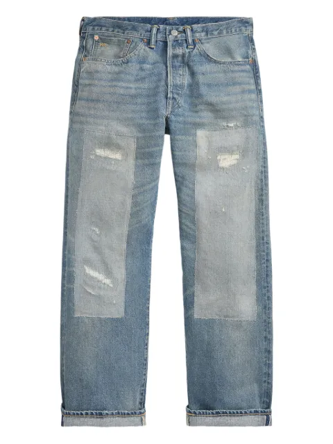 Ralph Lauren RRL distressed patchwork jeans Blue 782973760001