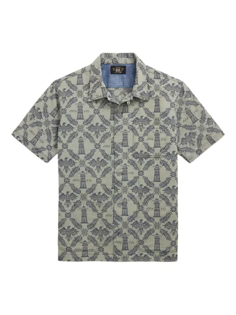 Ralph Lauren RRL jacquard short-sleeve shirt Green 782973898001