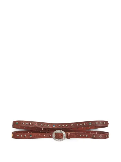 Ralph Lauren RRL Luna studded leather belt Brown 418919359001