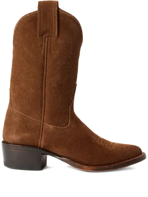 Ralph Lauren RRL 50mm Plainview suede cowboy boots Brown 824922126001