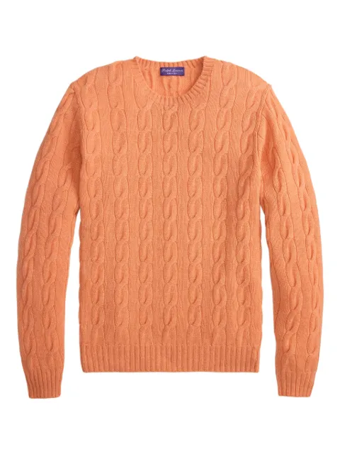 Ralph Lauren Purple Label cable-knit long-sleeve sweater Orange 790965739021