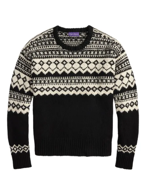 Ralph Lauren Purple Label fairisle cashmere sweater Black 790982265001