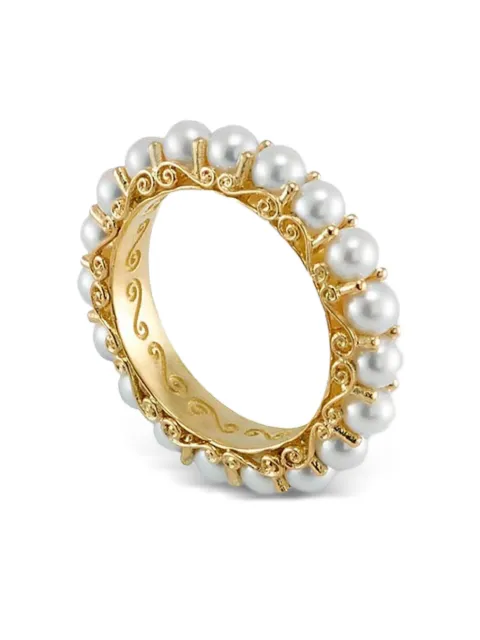 Dolce & Gabbana 18K yellow gold pearl ring Gold WRKS1GWPEA1