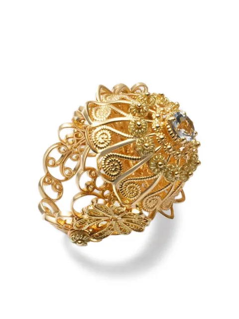 Dolce & Gabbana 18K yellow gold Filigree aquamarine ring Gold WRJP1GWAQ01