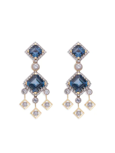Dolce & Gabbana Eleganza earrings 18kt white and yellow gold, topazes, and sapphires Blue WESA3GWTOP1