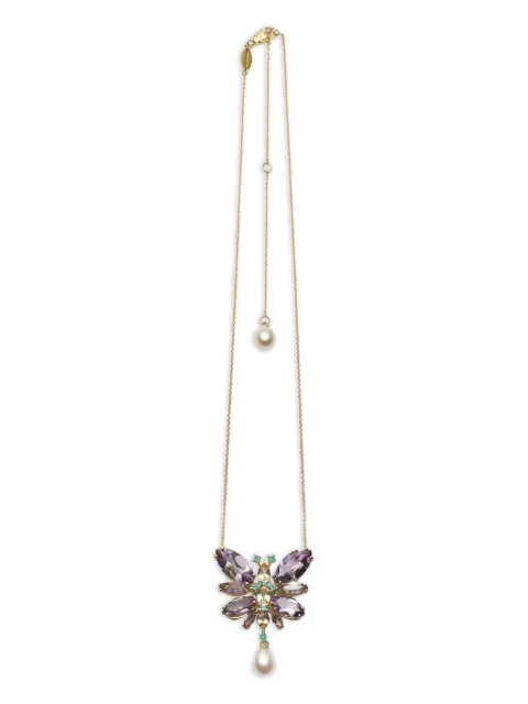 Dolce & Gabbana 18K yellow gold Butterfly multi-stones necklace Gold WAJI1GWAM01