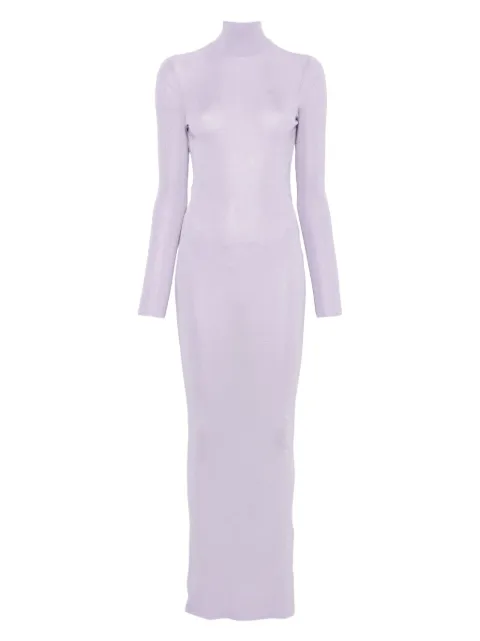 Self-Portrait fine-knit dress Purple PF25087X
