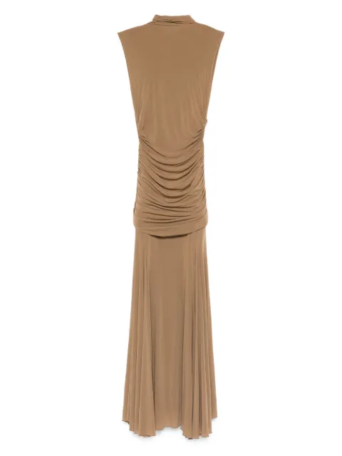 Magda Butrym high-neck draped maxi dress Neutrals 161725