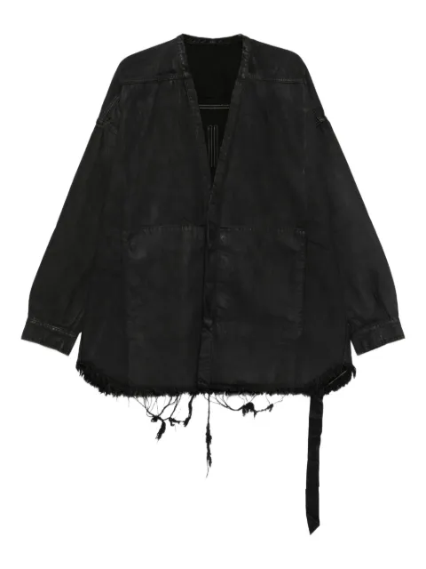 Rick Owens DRKSHDW frayed cotton coat Black DU02E7756BW99X