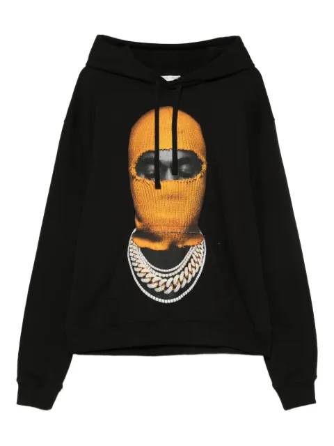 Ih Nom Uh Nit balaclava-print cotton hoodie Black NUW25255009