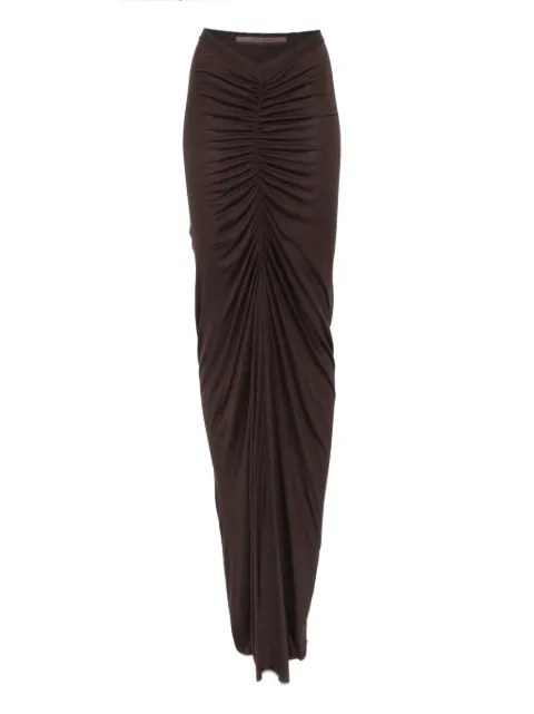 Rick Owens Lilies ruched high-waisted skirt Brown LI02E3317RV54